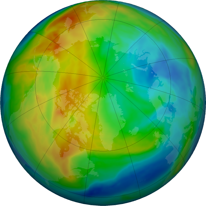 Arctic ozone map for 13 December 2017